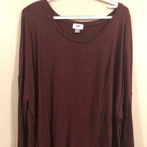 High low burgundy sweater